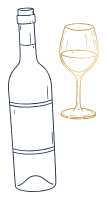 Icône de bouteille et verre de vin